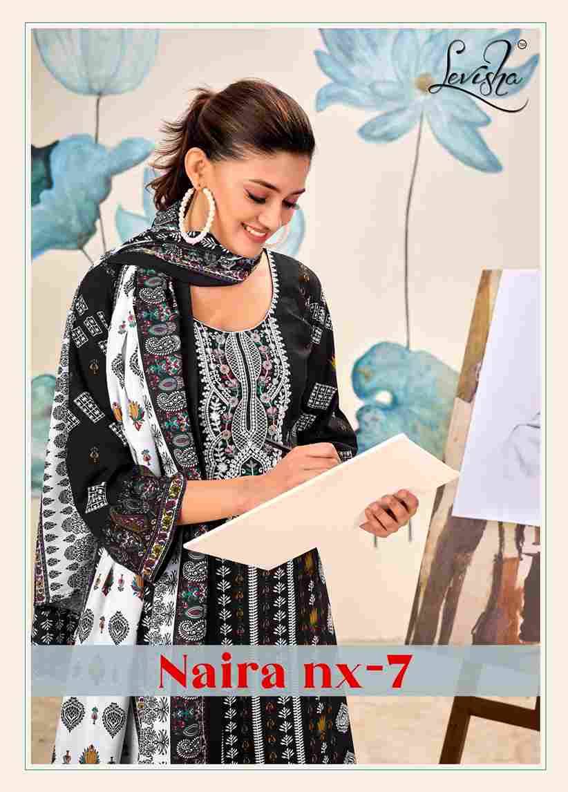 Naira Nx Vol-7 By Levisha 7013 To 7018 Series Festive Suits Beautiful Fancy Colorful Stylish Party Wear & Occasional Wear Cambric Lawn Cotton Print Dresses At Wholesale Price