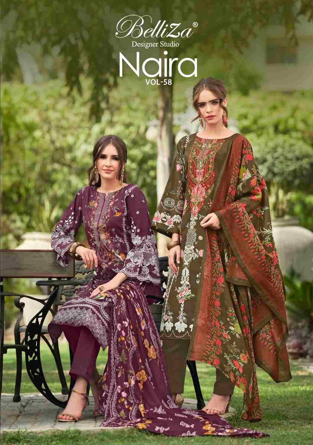 Naira Vol-58 By Belliza 933-001 To 933-008 Series Beautiful Festive Suits Stylish Fancy Colorful Casual Wear & Ethnic Wear Pure Cotton Print Dresses At Wholesale Price