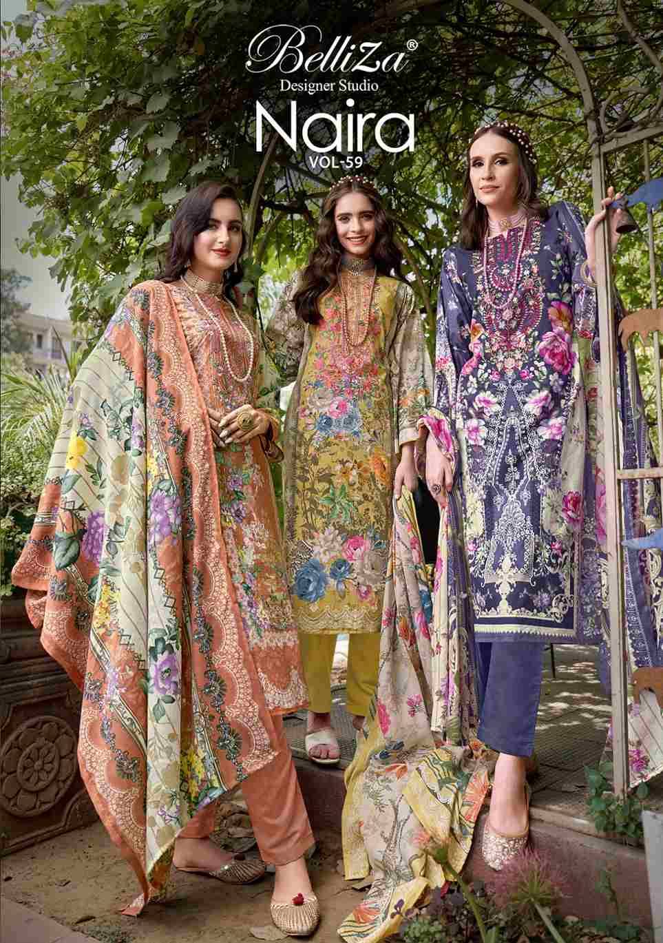 Naira Vol-59 By Belliza 934-001 To 934-008 Series Beautiful Festive Suits Stylish Fancy Colorful Casual Wear & Ethnic Wear Pure Cotton Print Dresses At Wholesale Price
