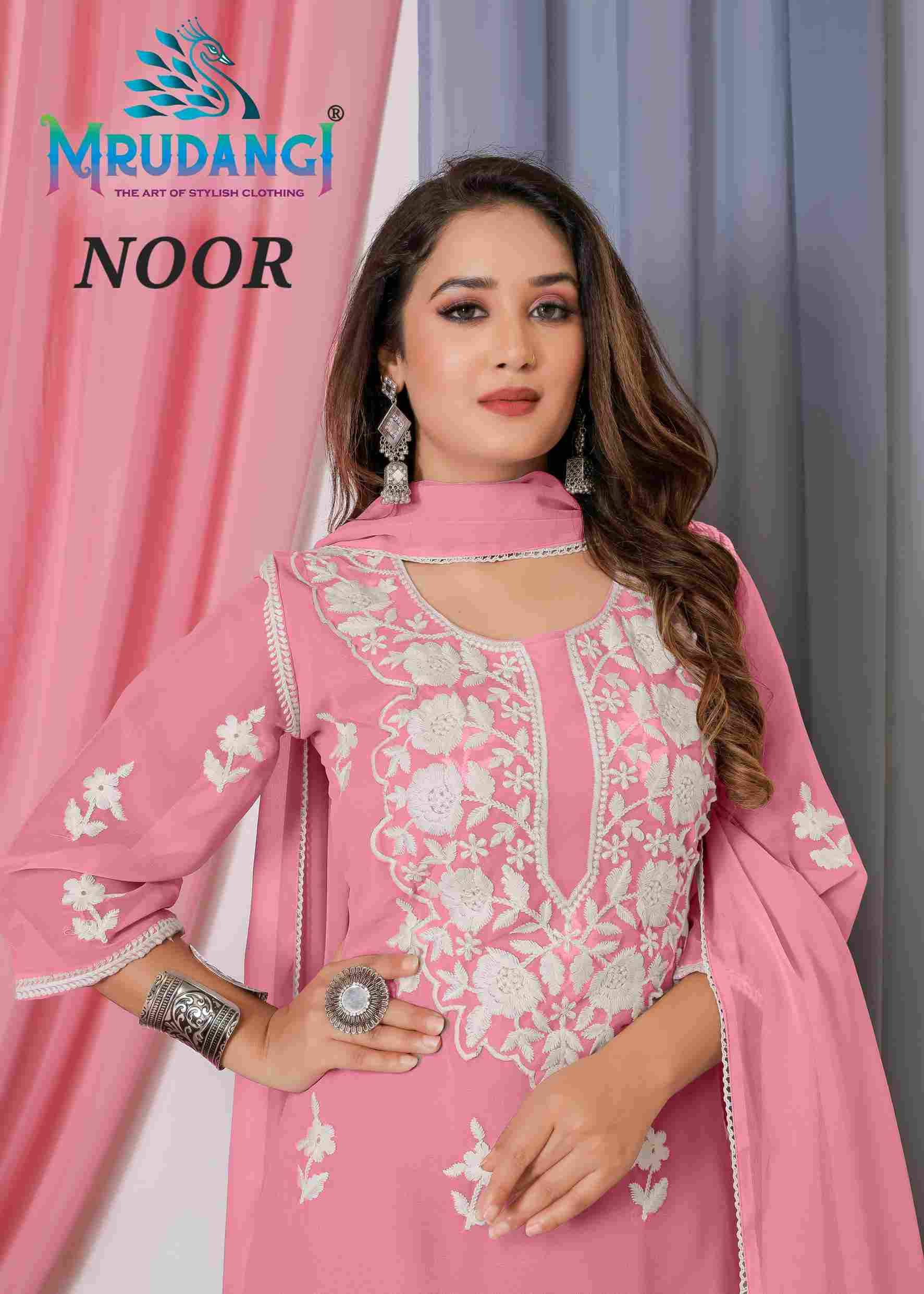 Noor By Mrudangi 2047 To 2050 Series Beautiful Stylish Sharara Colorful Casual Wear & Ethnic Wear Collection Bemberg Georgette Dresses At Wholesale Price