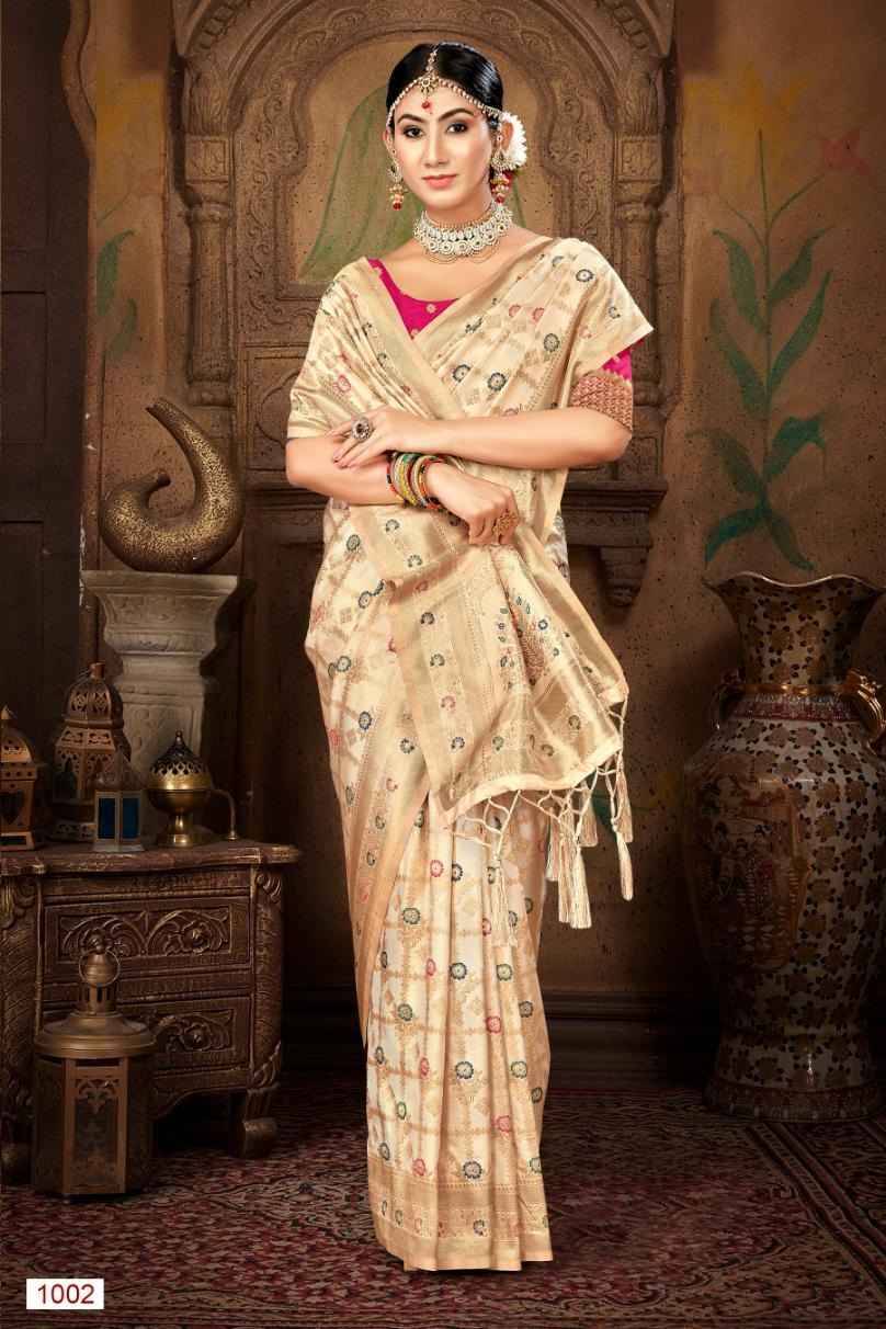 Pavitra Silk By Bunawat 1001 To 1006 Series Indian Traditional Wear Collection Beautiful Stylish Fancy Colorful Party Wear & Occasional Wear Silk Sarees At Wholesale Price