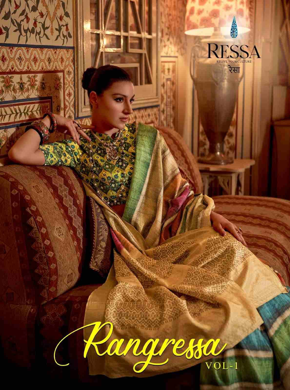 Rangressa Vol-1 By Ressa 1001 To 1008 Series Indian Traditional Wear Collection Beautiful Stylish Fancy Colorful Party Wear & Occasional Wear Fancy Sarees At Wholesale Price