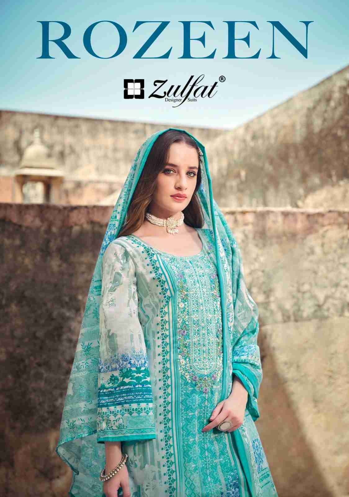 Rozeen By Zulfat 552-001 To 552-008 Series Beautiful Festive Suits Stylish Fancy Colorful Casual Wear & Ethnic Wear Pure Cotton Print Dresses At Wholesale Price