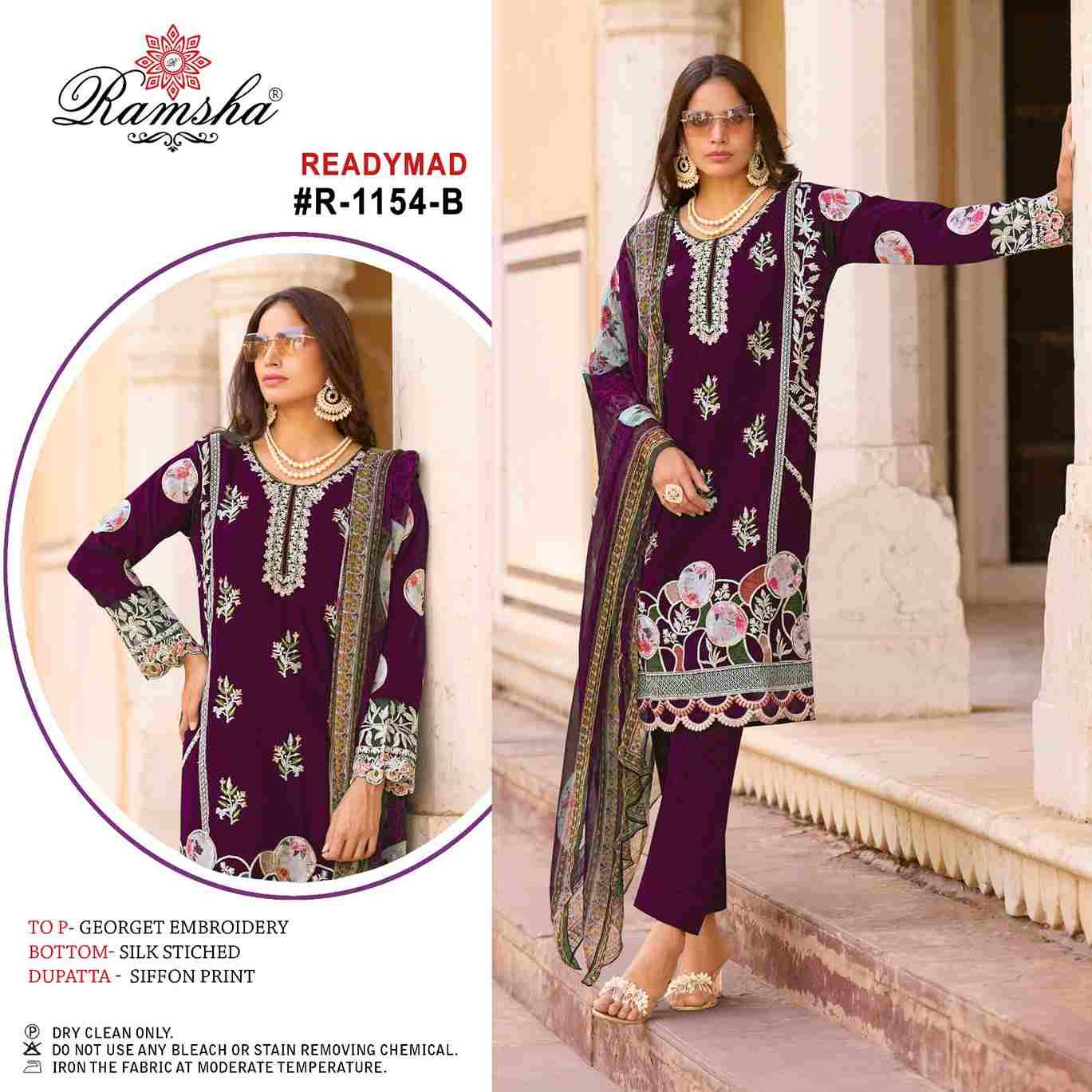 Ramsha 1154 Colours By Ramsha 1154-A To 1154-D Series Beautiful Pakistani Suits Colorful Stylish Fancy Casual Wear & Ethnic Wear Georgette Dresses At Wholesale Price