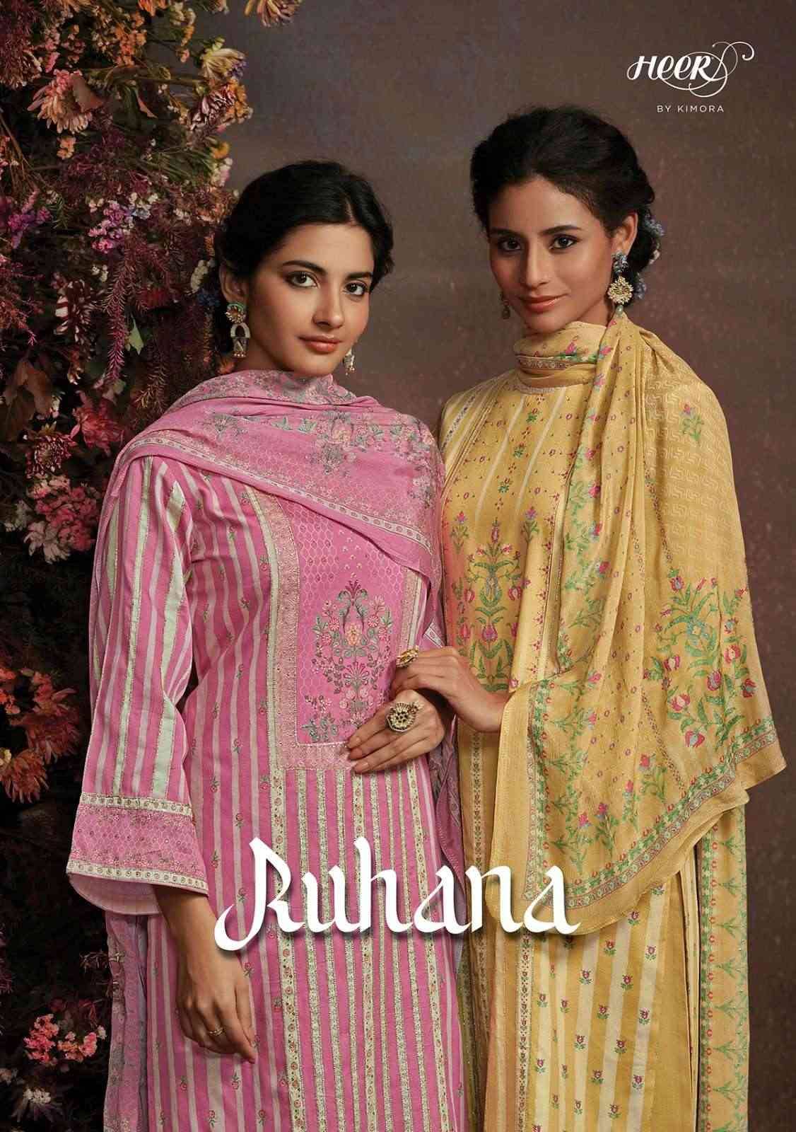 Ruhana By Kimora Fashion 9061 To 9068 Series Festive Suits Beautiful Fancy Colorful Stylish Party Wear & Occasional Wear Pure Cotton Satin Dresses At Wholesale Price