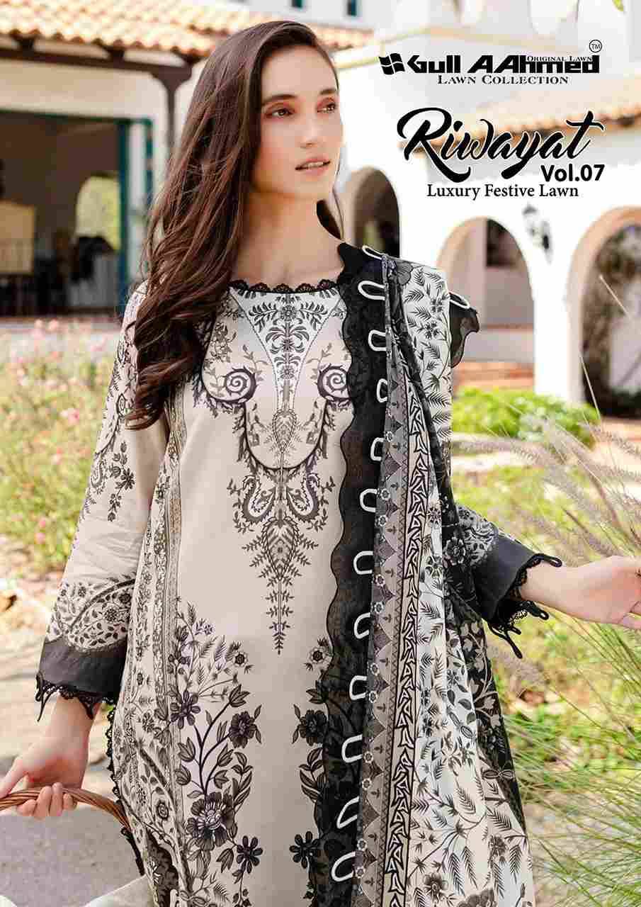 Riwayat Vol-7 By Gull Aahmed 7001 To 7006 Series Beautiful Festive Suits Stylish Fancy Colorful Casual Wear & Ethnic Wear Pure Lawn Embroidered Dresses At Wholesale Price