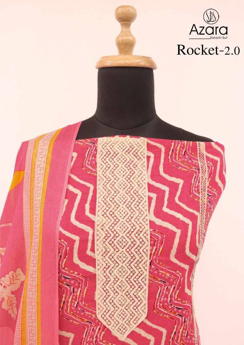Rocket Vol-2 By Azara 102-A To 102-D Series Beautiful Festive Suits Stylish Fancy Colorful Casual Wear & Ethnic Wear Jam Cotton Print Dresses At Wholesale Price