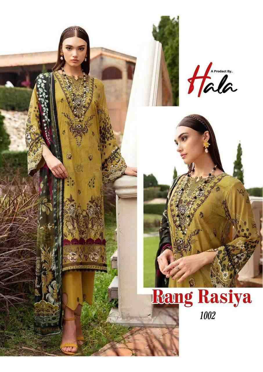 Rang Rasiya By Hala 1001 To 1006 Series Beautiful Festive Suits Stylish Fancy Colorful Casual Wear & Ethnic Wear Heavy Cotton Print Dresses At Wholesale Price