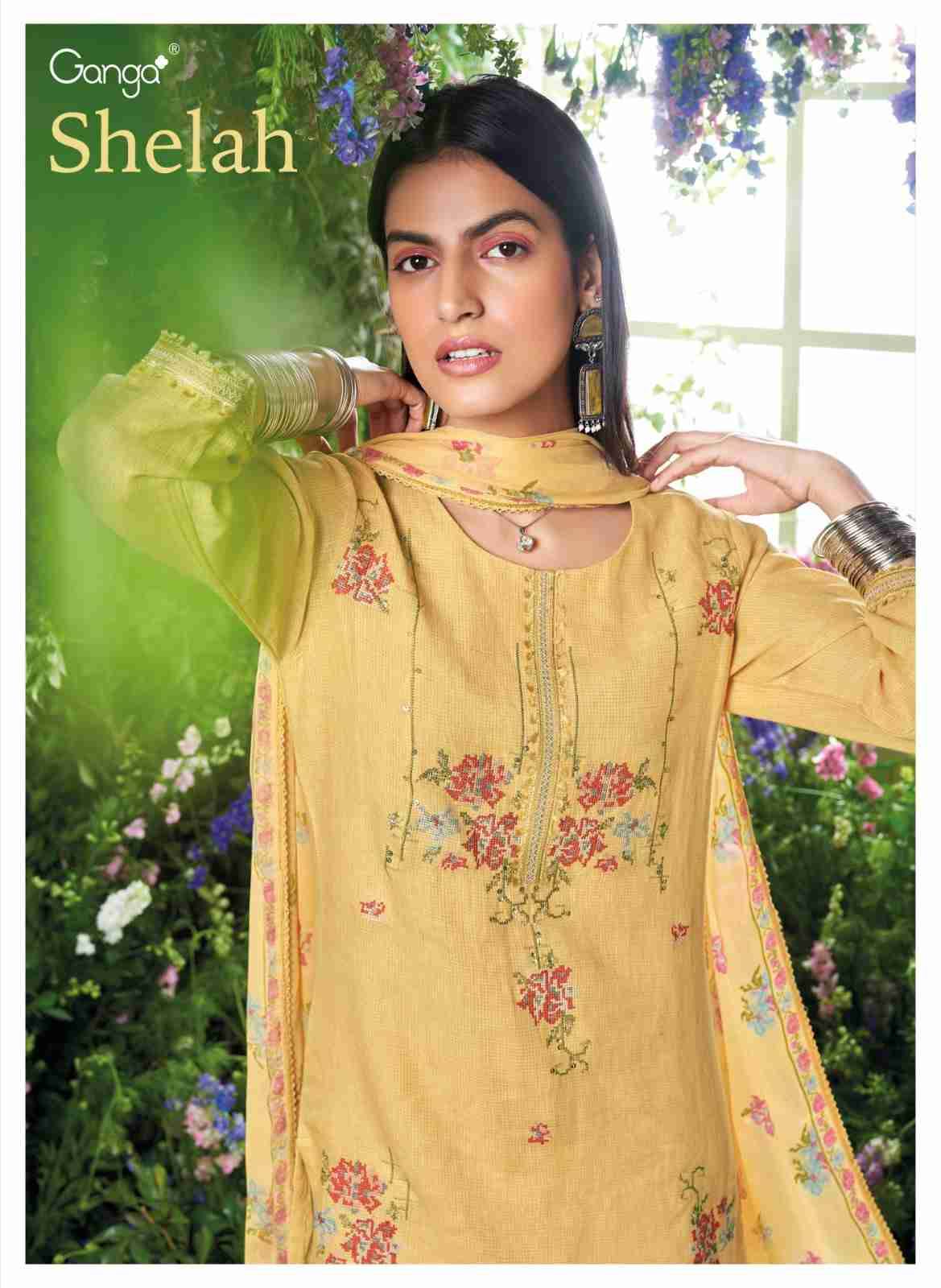Shelah By Ganga Fashion 1777 To 1782 Series Designer Festive Suits Beautiful Fancy Colorful Stylish Party Wear & Occasional Wear Pure Linen Dresses At Wholesale Price