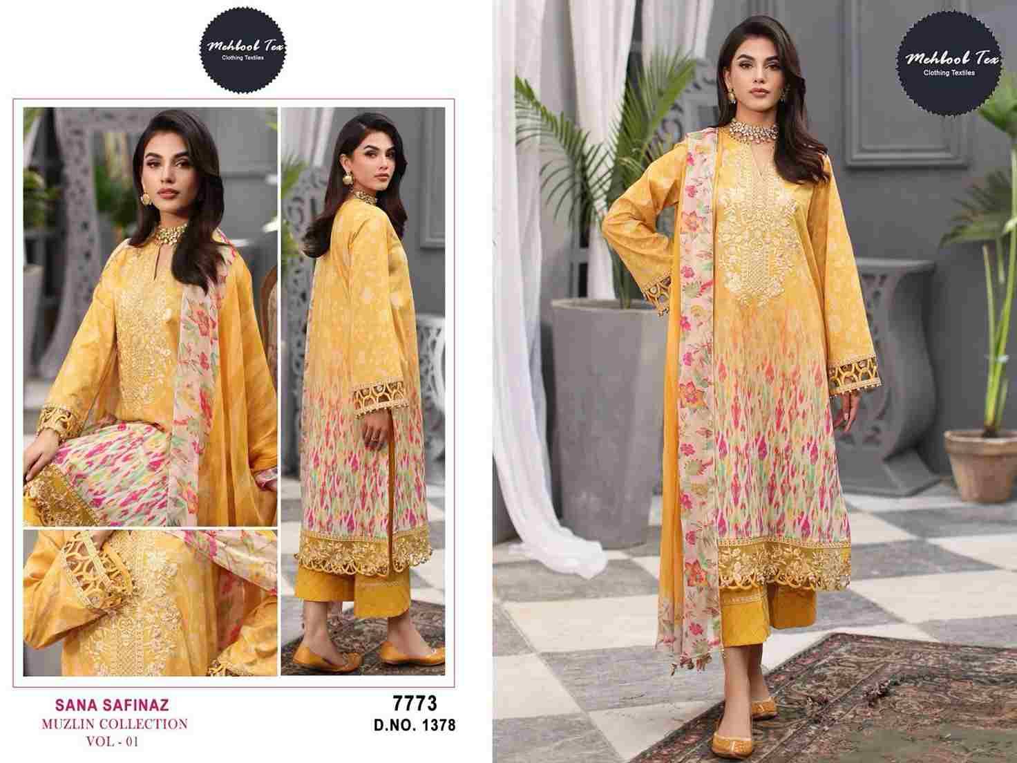 Sana Safinaz Muzlin Collection Vol-1 By Mehboob Tex 1377 To 1378 Series Beautiful Pakistani Suits Stylish Fancy Colorful Party Wear & Occasional Wear Pure Cotton Dresses At Wholesale Price