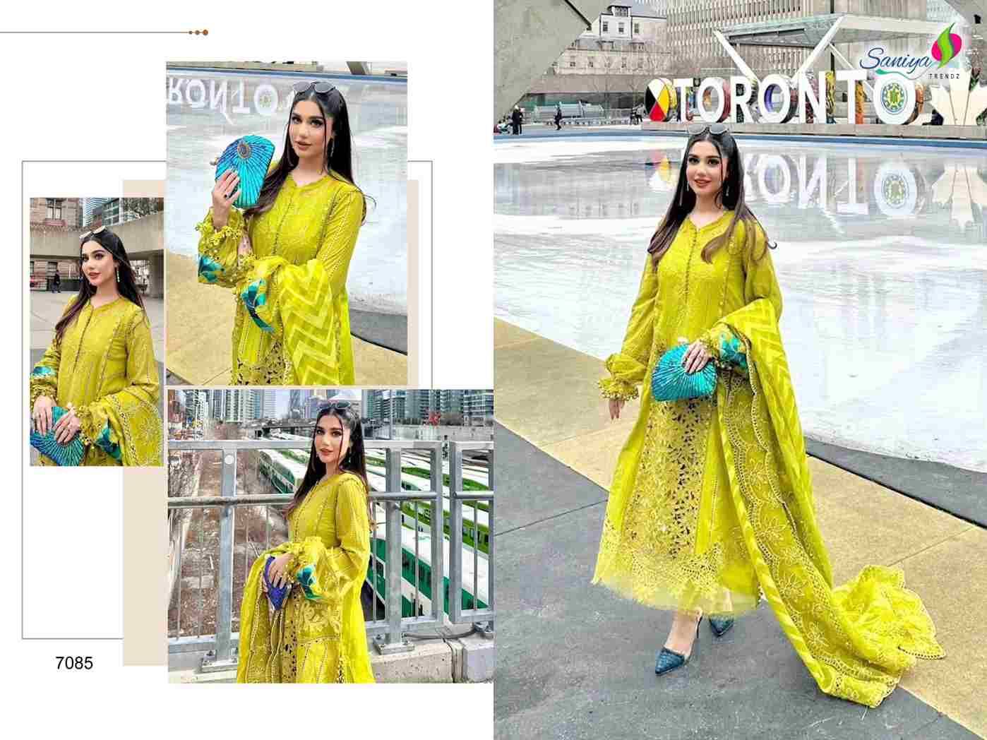 Saniya Trendz Hit Design 7085 By Saniya Trendz Beautiful Pakistani Suits Colorful Stylish Fancy Casual Wear & Ethnic Wear Cotton Embroidered Dresses At Wholesale Price