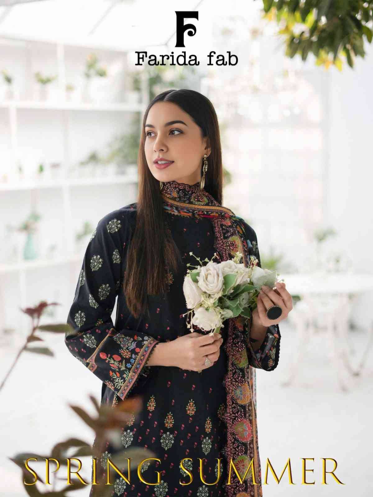 Spring Summer By Farida Fab 1001 To 1010 Series Beautiful Festive Suits Colorful Stylish Fancy Casual Wear & Ethnic Wear Pure Cotton Print Dresses At Wholesale Price
