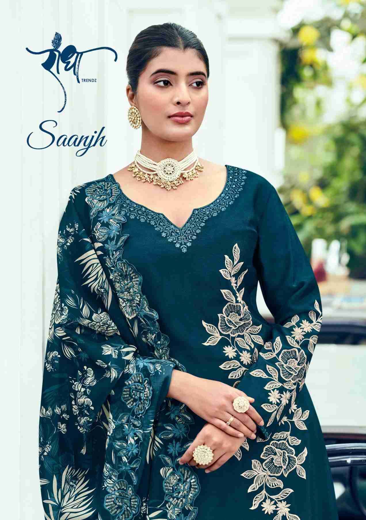 Saanjh By Radha Trendz 2081 To 2085 Series Beautiful Festive Suits Colorful Stylish Fancy Casual Wear & Ethnic Wear Pure Chinnon Dresses At Wholesale Price