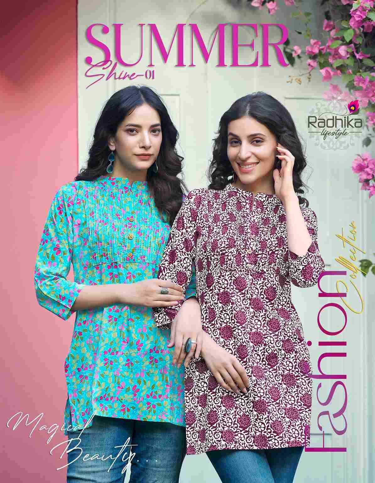 Summer Shine Vol-1 By Radhika Lifestyle 1001 To 1008 Series Designer Stylish Fancy Colorful Beautiful Party Wear & Ethnic Wear Collection Heavy Rayon Tops At Wholesale Price
