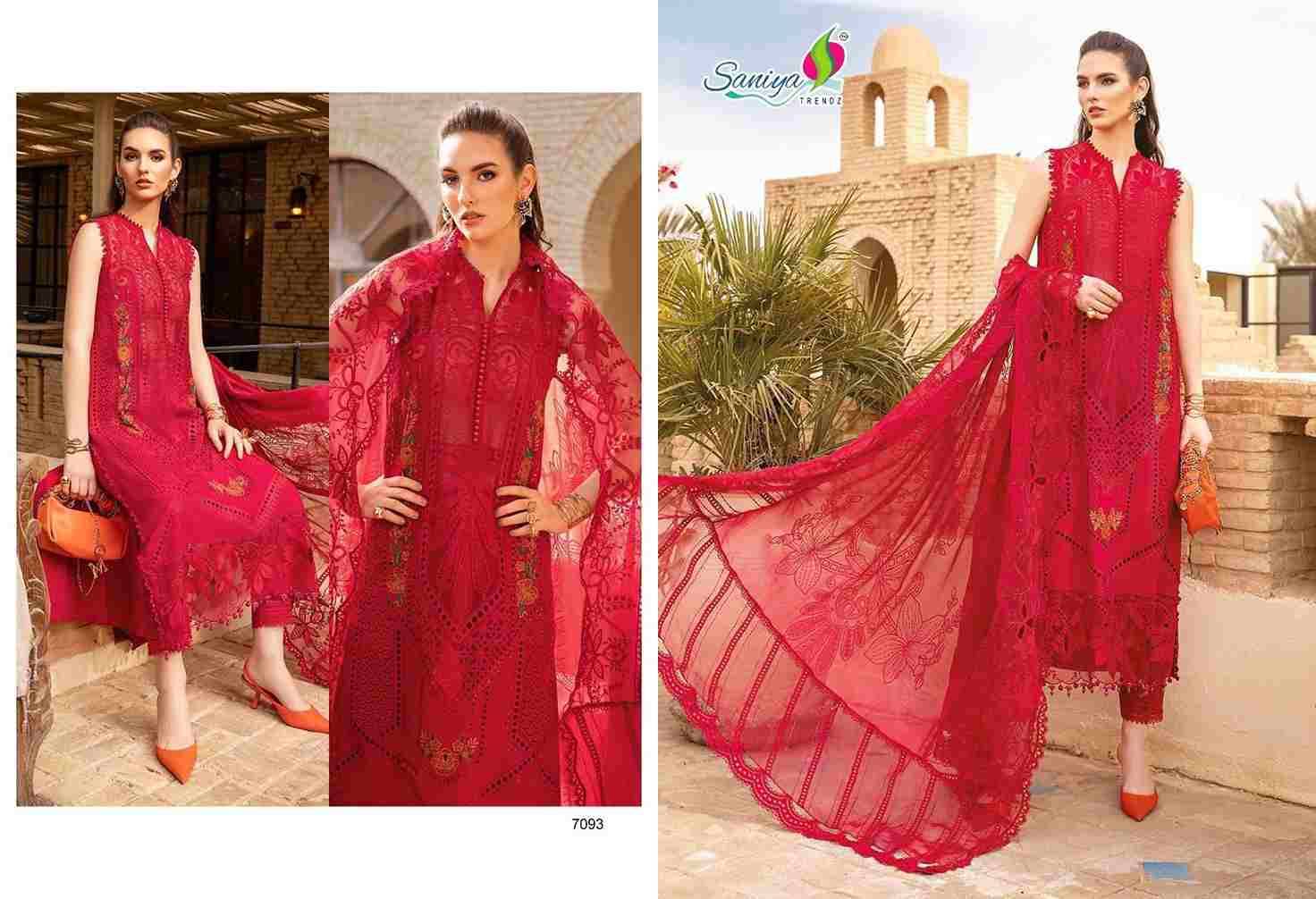Saniya Trendz Hit Design 7093 By Saniya Trendz Beautiful Pakistani Suits Colorful Stylish Fancy Casual Wear & Ethnic Wear Cotton Embroidered Dresses At Wholesale Price
