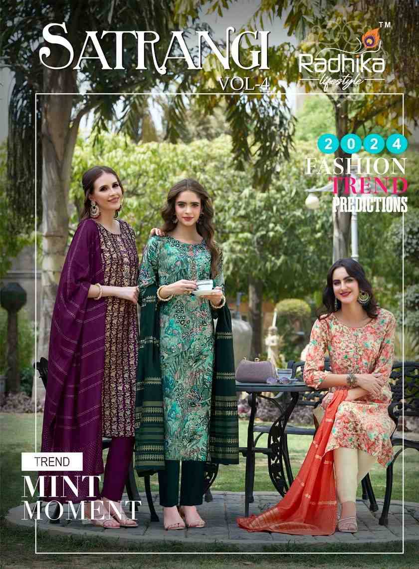 Satrangi Vol-4 By Radhika Lifestyle 4001 To 4006 Series Beautiful Festive Suits Colorful Stylish Fancy Casual Wear & Ethnic Wear Modal Chanderi Dresses At Wholesale Price