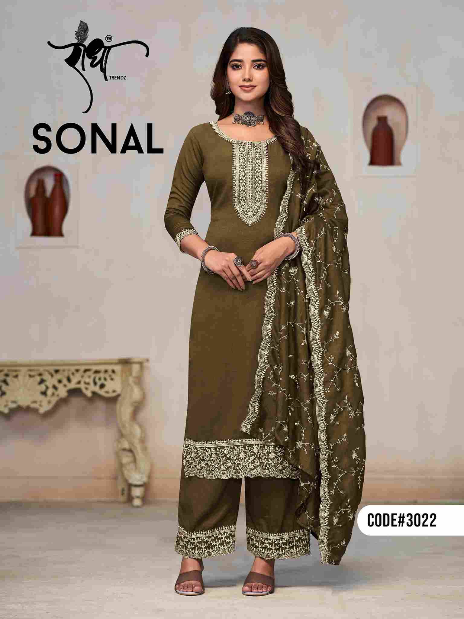 Sonal By Radha Trendz 3021 To 3024 Series Beautiful Festive Suits Colorful Stylish Fancy Casual Wear & Ethnic Wear Pure Vichitra Dresses At Wholesale Price