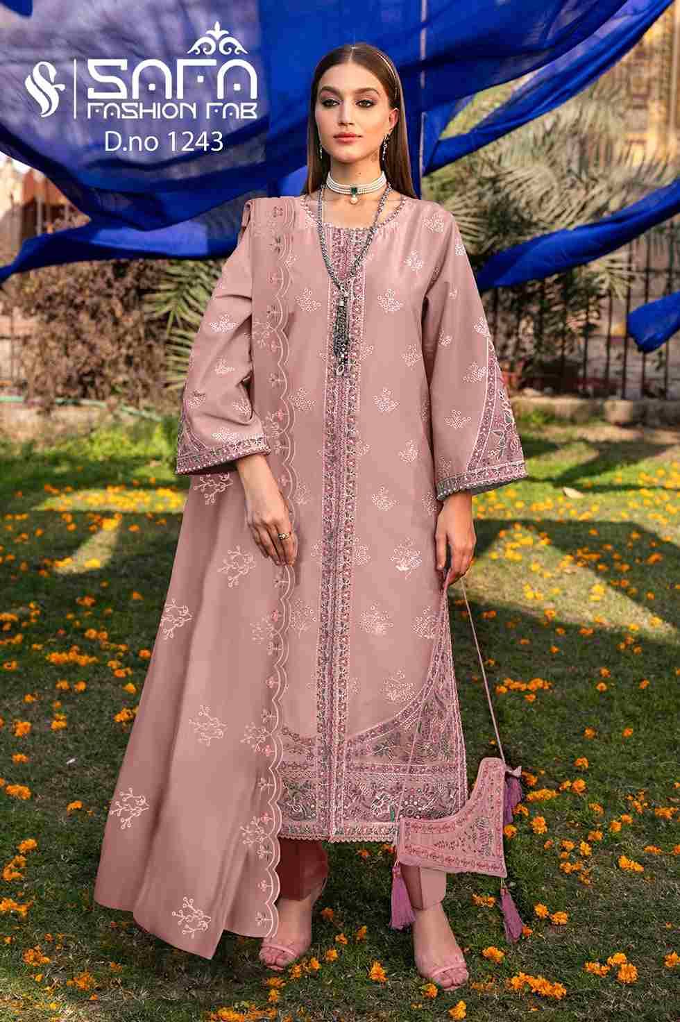 Safa Hit Design 1243 By Safa Fashion Beautiful Pakistani Suits Colorful Stylish Fancy Casual Wear & Ethnic Wear Georgette Embroidered Dresses At Wholesale Price