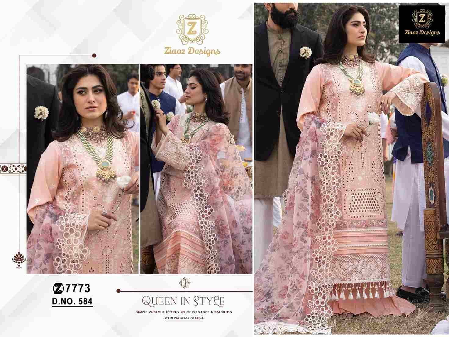 Ziaaz Designs Hit Design 584 By Ziaaz Designs Beautiful Pakistani Suits Colorful Stylish Fancy Casual Wear & Ethnic Wear Rayon Embroidered Dresses At Wholesale Price