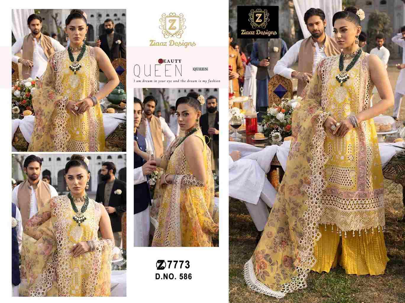 Ziaaz Designs Hit Design 586 By Ziaaz Designs Beautiful Pakistani Suits Colorful Stylish Fancy Casual Wear & Ethnic Wear Rayon Embroidered Dresses At Wholesale Price