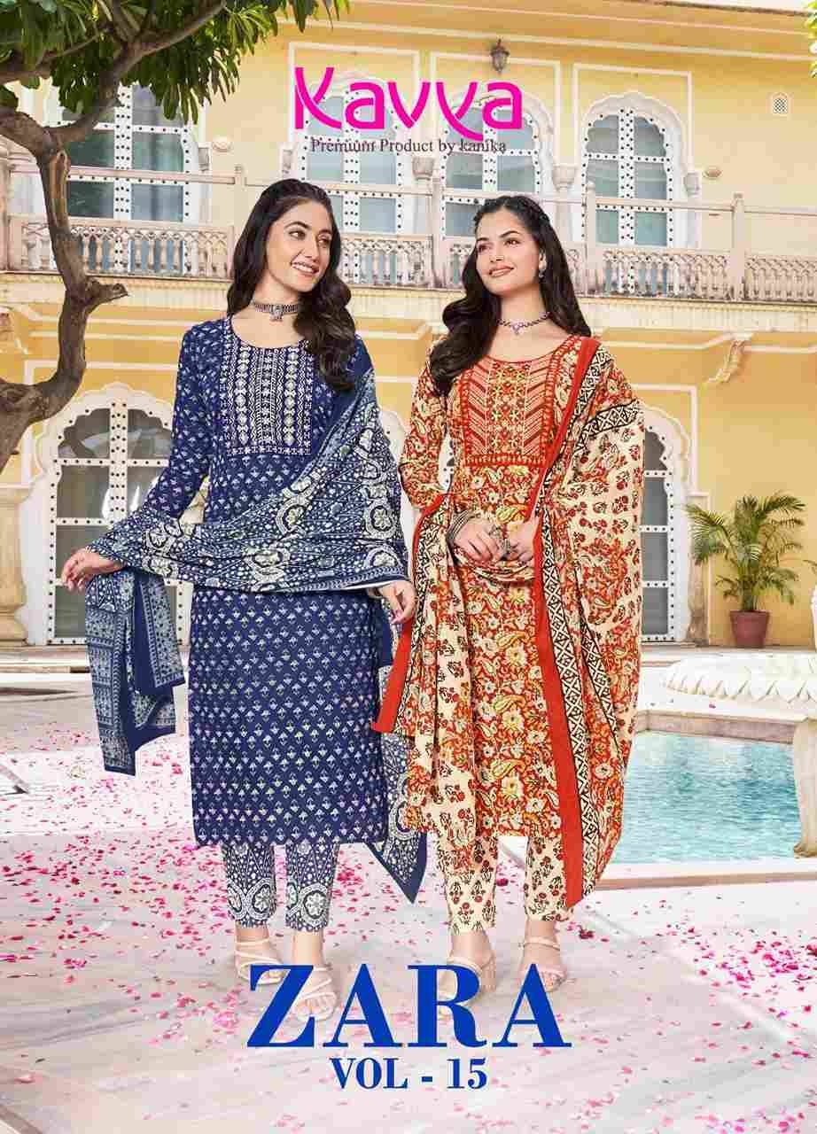 Zara Vol-15 By Kavya 15001 To 15010 Series Beautiful Stylish Fancy Colorful Casual Wear & Ethnic Wear Collection Pure Cambric Cotton Dresses At Wholesale Price
