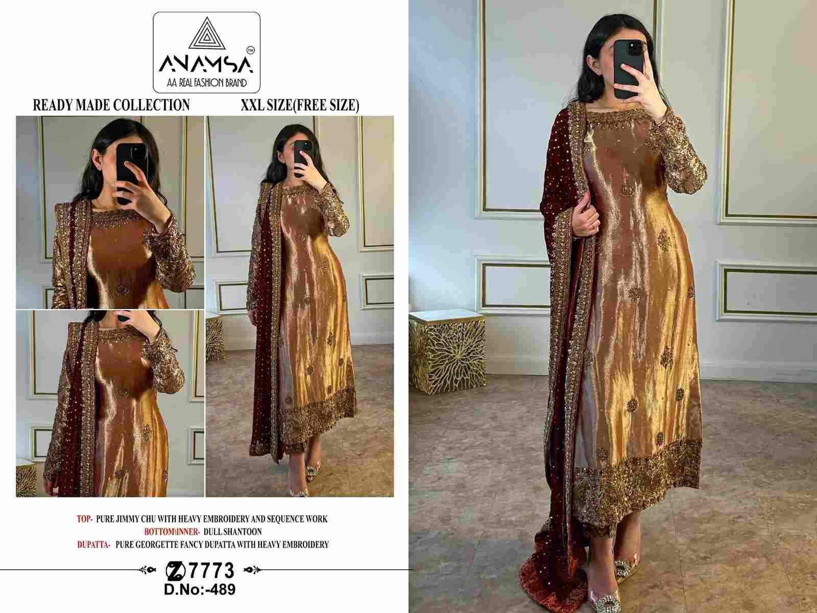 Anamsa Hit Design 488 By Fashid Wholesale Beautiful Pakistani Suits Colorful Stylish Fancy Casual Wear & Ethnic Wear Pure Jimmy Chu Embroidered Dresses At Wholesale Price
