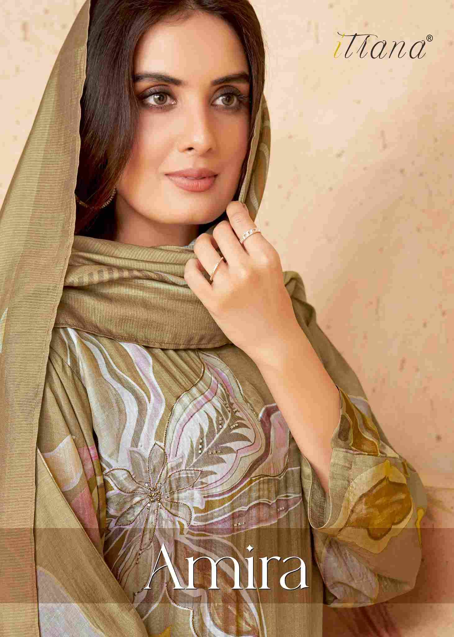 Amira By Itrana Beautiful Festive Suits Colorful Stylish Fancy Casual Wear & Ethnic Wear Muslin Silk Print Dresses At Wholesale Price