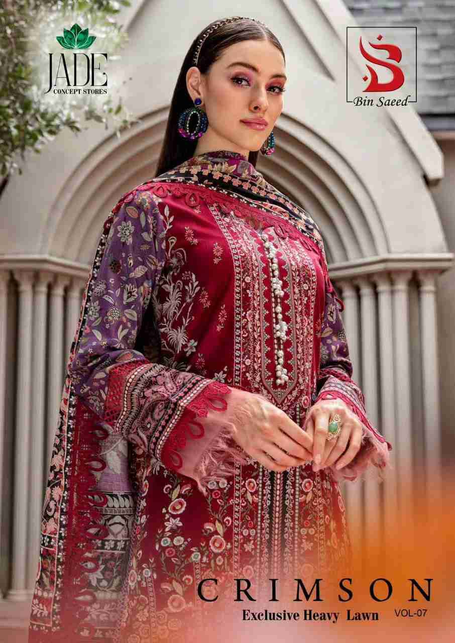 Crimson Vol-7 By Jade 7001 To 7006 Series Beautiful Festive Suits Stylish Fancy Colorful Casual Wear & Ethnic Wear Pure Lawn Cotton Digital Print Dresses At Wholesale Price