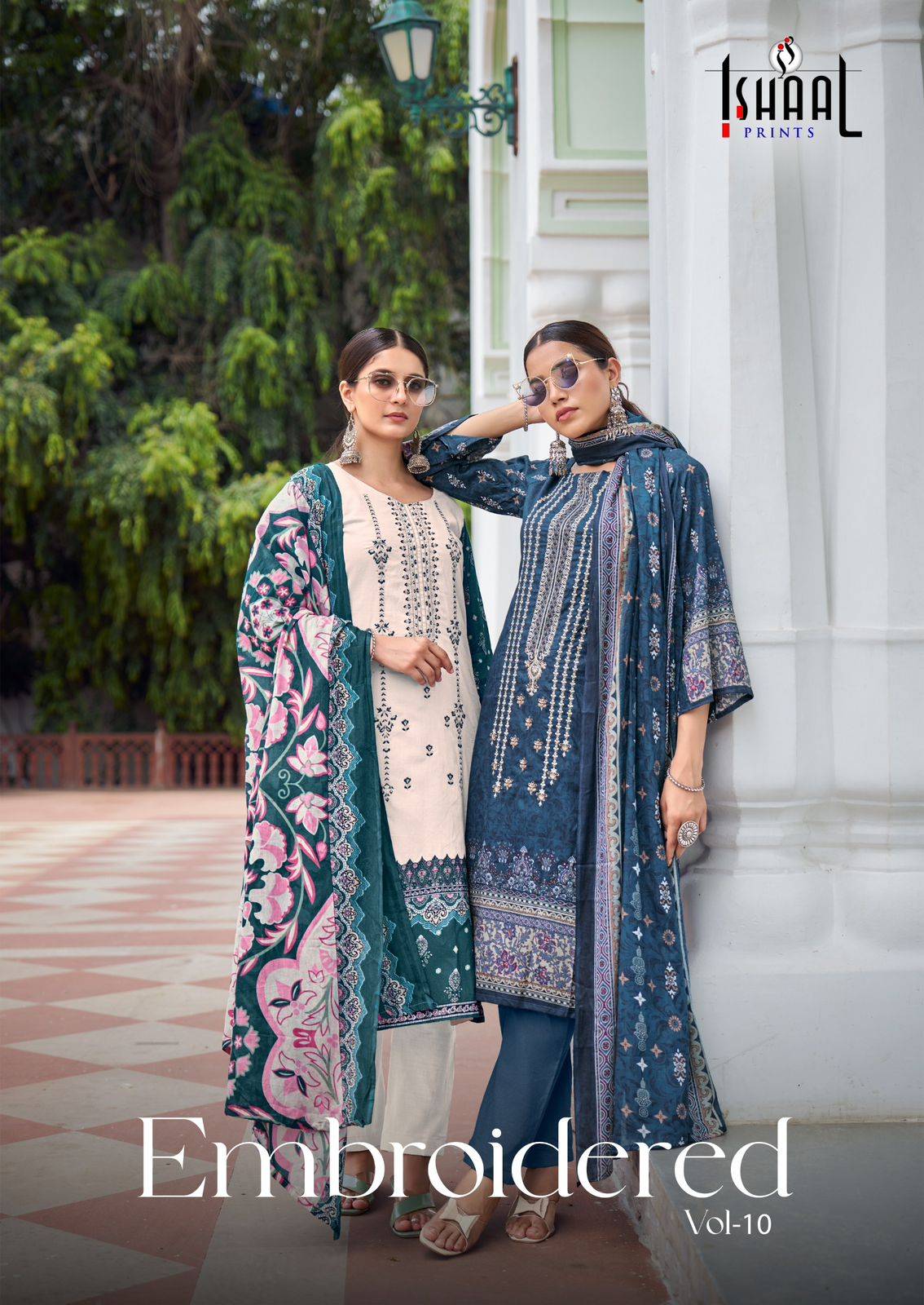 Embroidered Vol-10 By Ishaal Prints 10001 To 10010 Series Beautiful Suits Colorful Stylish Fancy Casual Wear & Ethnic Wear Pure Lawn Printed Dresses At Wholesale Price