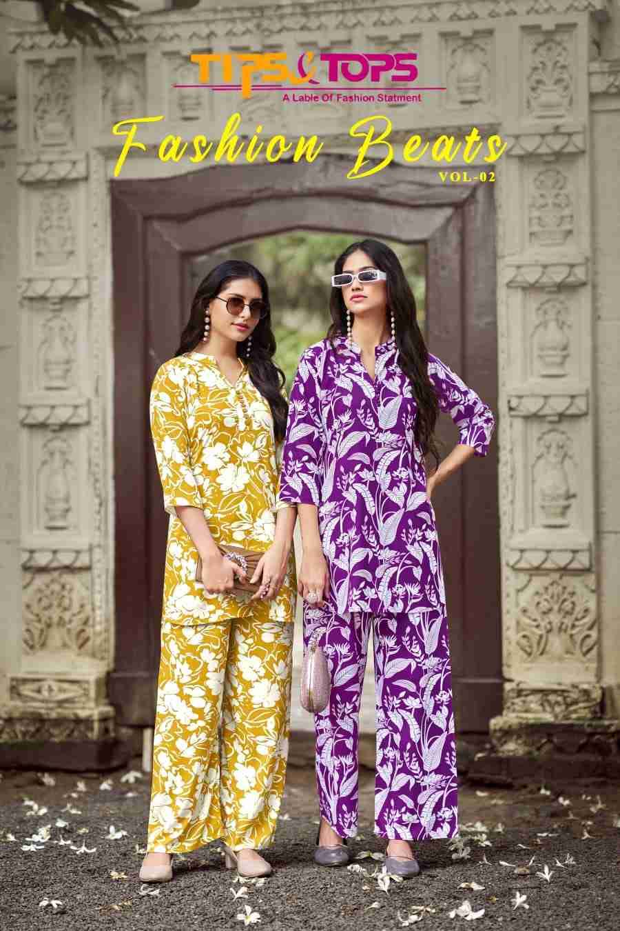Fashion Beats Vol-2 By Tips And Tops 1001 To 1006 Series Designer Stylish Fancy Colorful Beautiful Party Wear & Ethnic Wear Collection Rayon Print Tops With Bottom At Wholesale Price