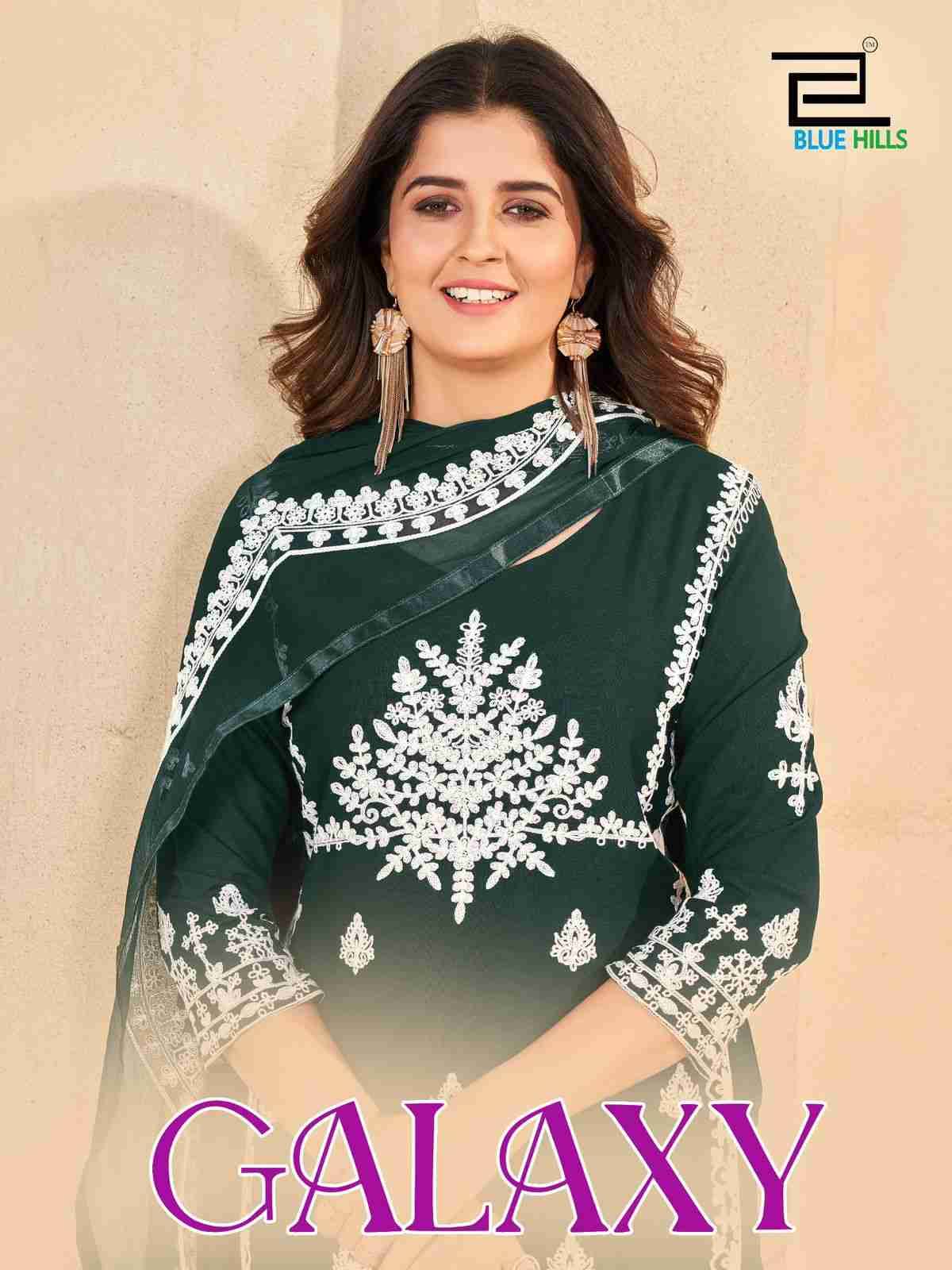 Galaxy By Blue Hills 1001 To 1006 Series Beautiful Stylish Festive Suits Fancy Colorful Casual Wear & Ethnic Wear & Ready To Wear Rayon Embroidered Dresses At Wholesale Price