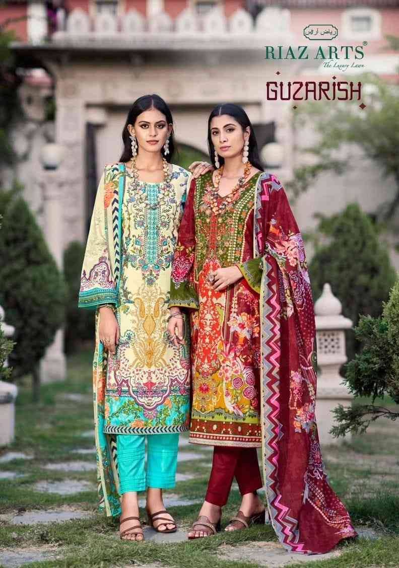 Guzarish By Riaz Arts 6010 To 6015 Series Designer Pakistani Suits Collection Beautiful Stylish Fancy Colorful Party Wear & Occasional Wear Pure Lawn Print With Embroidered Dresses At Wholesale Price