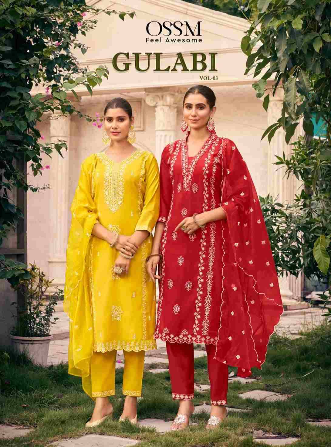 Gulabi Vol-3 By Ossm 1001 To 1006 Series Beautiful Stylish Festive Suits Fancy Colorful Casual Wear & Ethnic Wear & Ready To Wear Viscose Silk Dresses At Wholesale Price