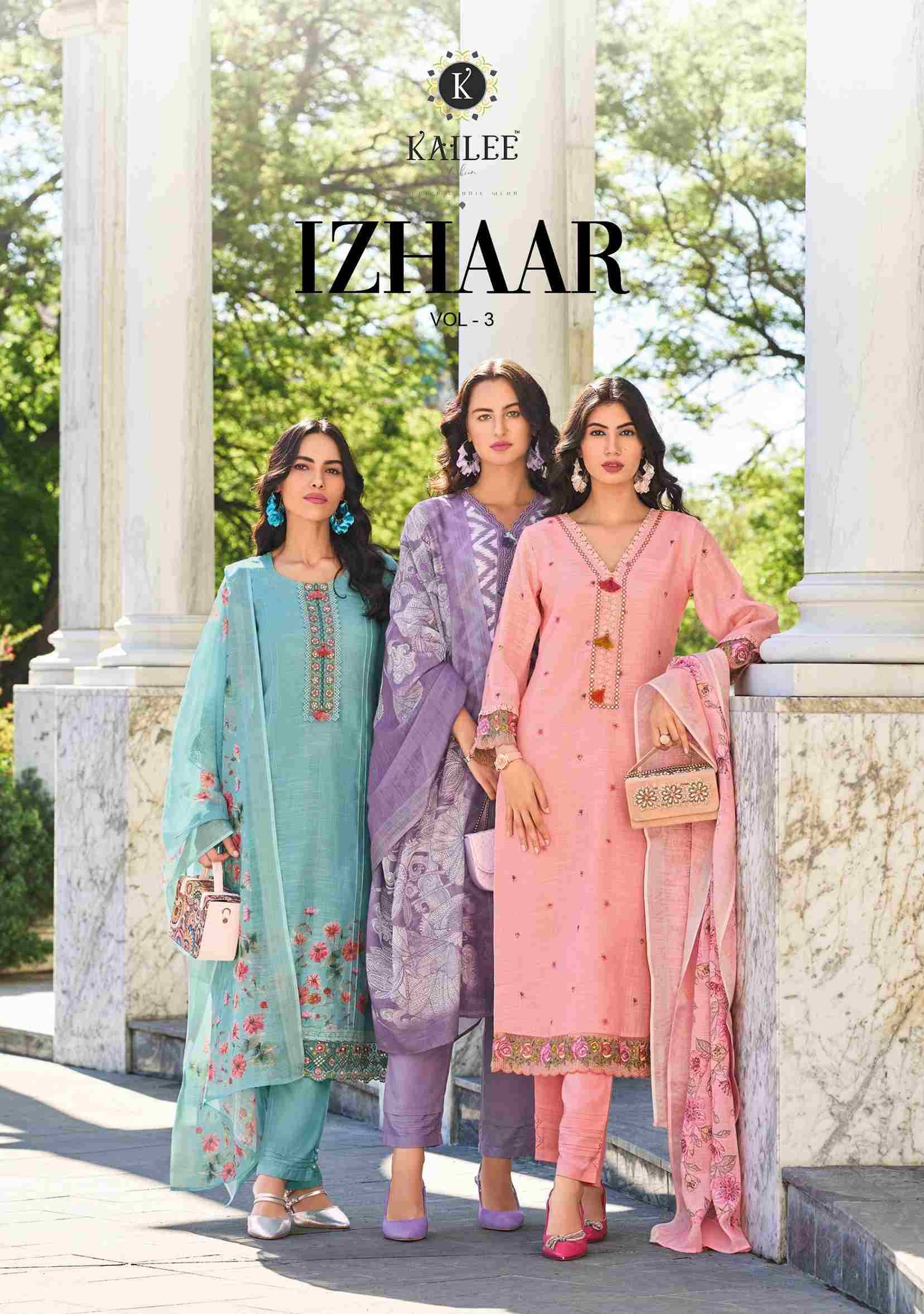 Izhaar Vol-3 By Kailee 42731 To 42736 Series Beautiful Stylish Festive Suits Fancy Colorful Casual Wear & Ethnic Wear & Ready To Wear Pure Linen Print Dresses At Wholesale Price