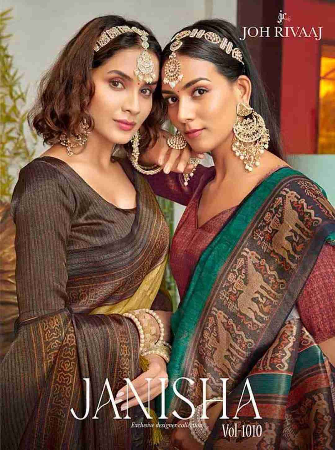 Janisha-1010 By Joh Rivaaj 101001 To 101007 Series Indian Traditional Wear Collection Beautiful Stylish Fancy Colorful Party Wear & Occasional Wear Silk Sarees At Wholesale Price