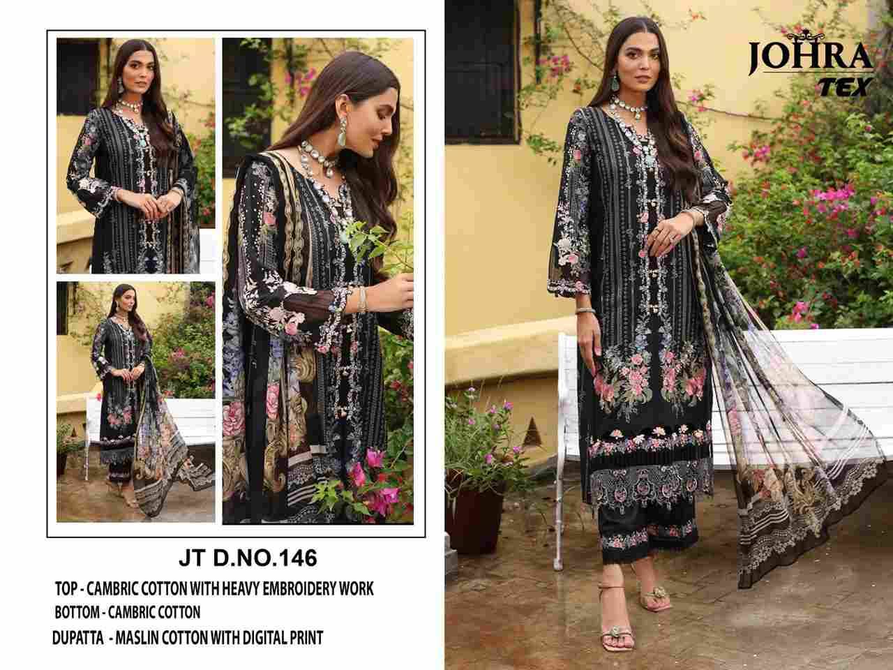 Johra Hit Design 146 By Johra Tex Beautiful Pakistani Suits Colorful Stylish Fancy Casual Wear & Ethnic Wear Cambric Cotton Embroidered Dresses At Wholesale Price