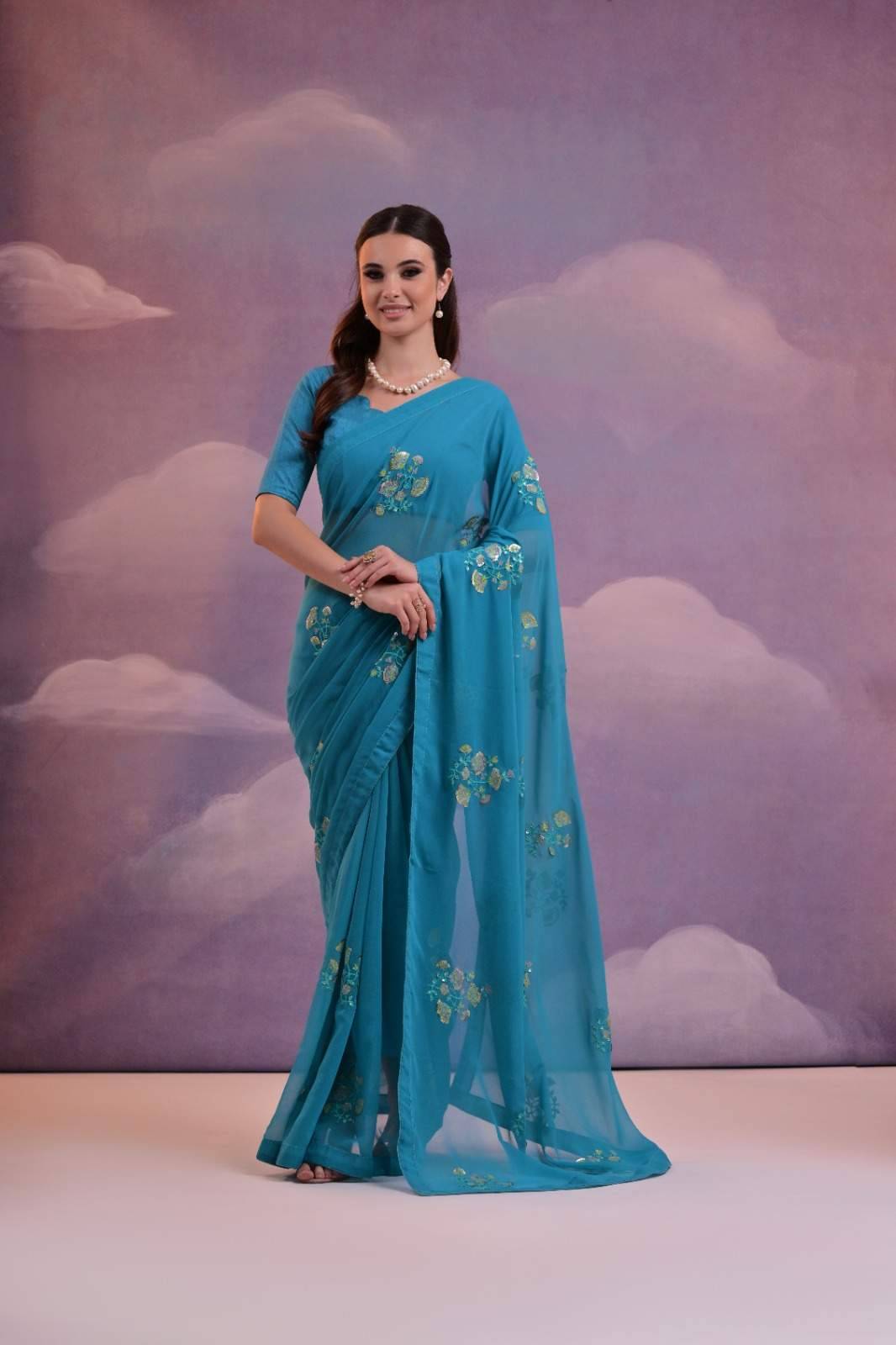 Lalita By PC Indian Traditional Wear Collection Beautiful Stylish Fancy Colorful Party Wear & Occasional Wear Soft Georgette Sarees At Wholesale Price