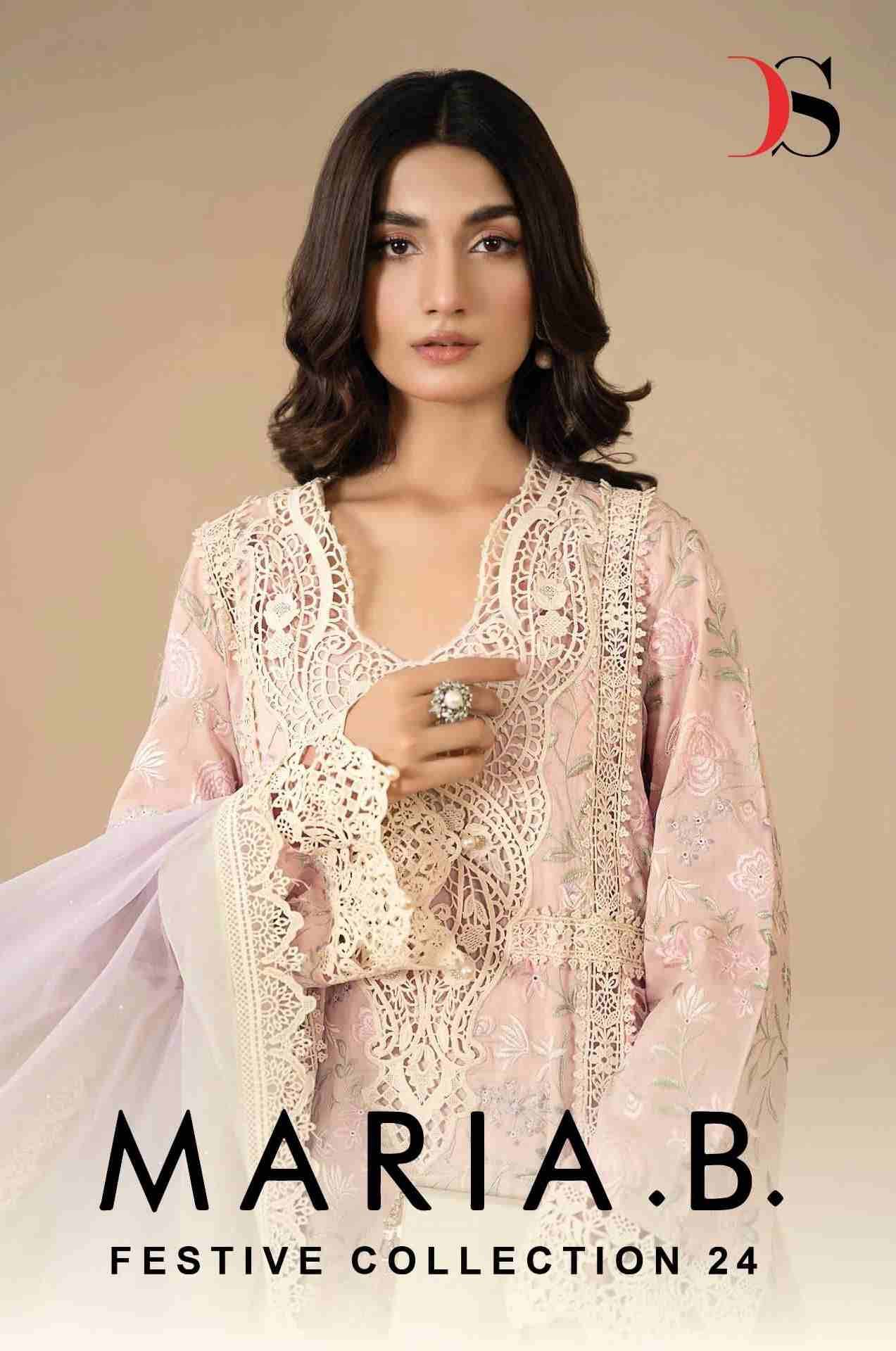 Maria.B. Festive Collection-24 By Deepsy Suits 7011 To 7016 Series Designer Pakistani Suits Beautiful Fancy Stylish Colorful Party Wear & Occasional Wear Pure Organza With Embroidery Dresses At Wholesale Price