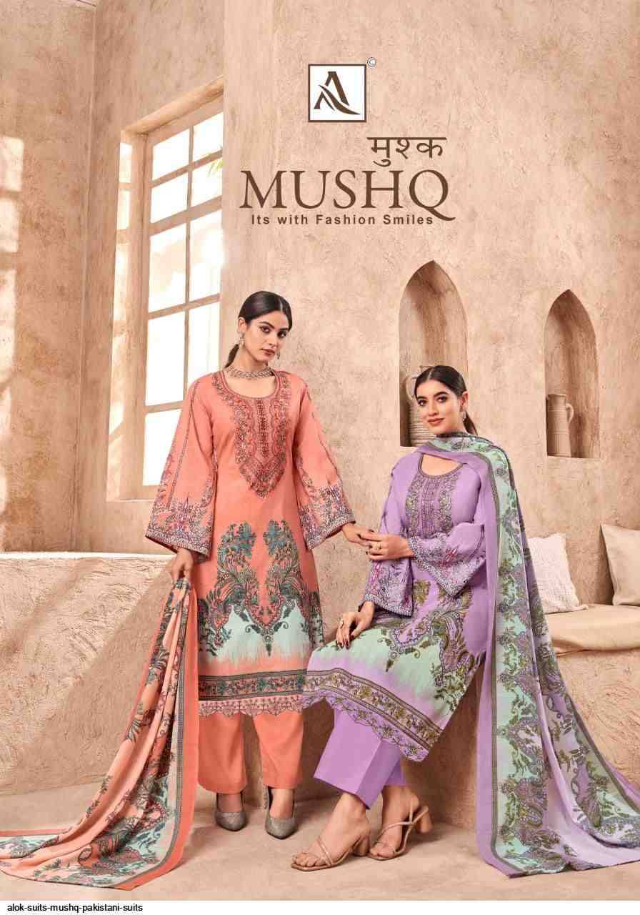 Mushq By Alok Suit 1561-001 To 1561-008 Series Indian Traditional Wear Collection Beautiful Stylish Fancy Colorful Party Wear & Wear Cambric Cotton Dress At Wholesale Price