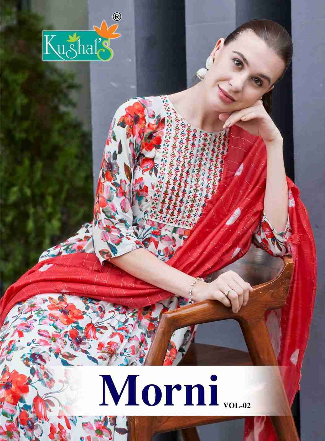 Morni Vol-2 By Kushals 1001 To 1010 Series Beautiful Festive Suits Colorful Stylish Fancy Casual Wear & Ethnic Wear Rinkle Dresses At Wholesale Price
