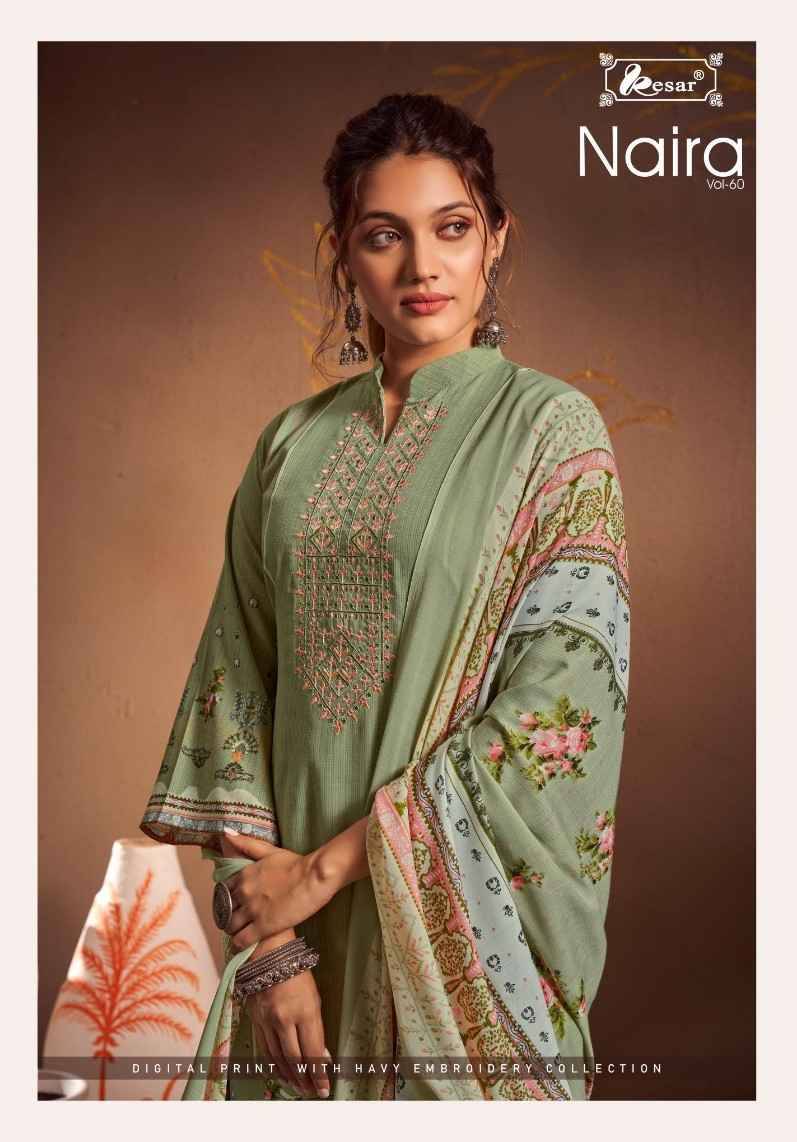 Naira Vol-60 By Kesar 224-001 To 224-006 Series Beautiful Festive Suits Stylish Fancy Colorful Casual Wear & Ethnic Wear Pure Lawn Cotton Print Dresses At Wholesale Price