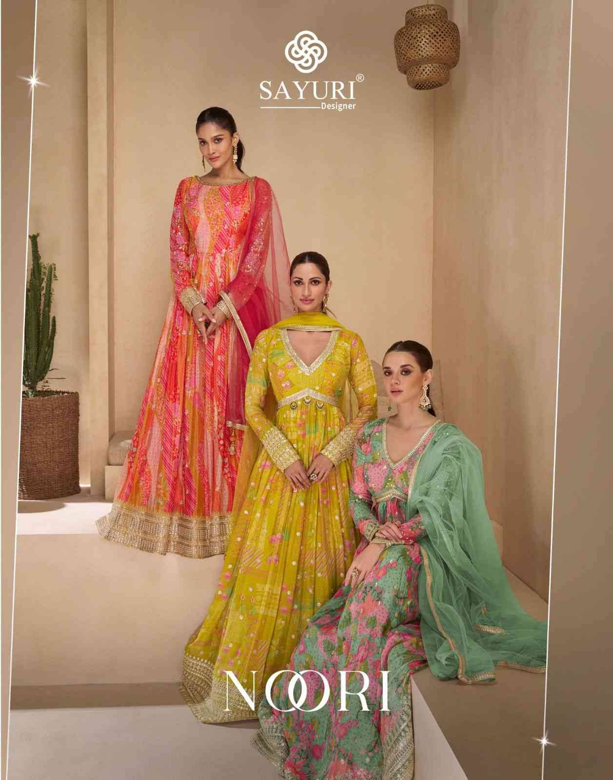 Noori By Sayuri 5505 To 5508 Series Designer Stylish Fancy Colorful Beautiful Party Wear & Ethnic Wear Collection Georgette Gown With Bottom At Wholesale Price