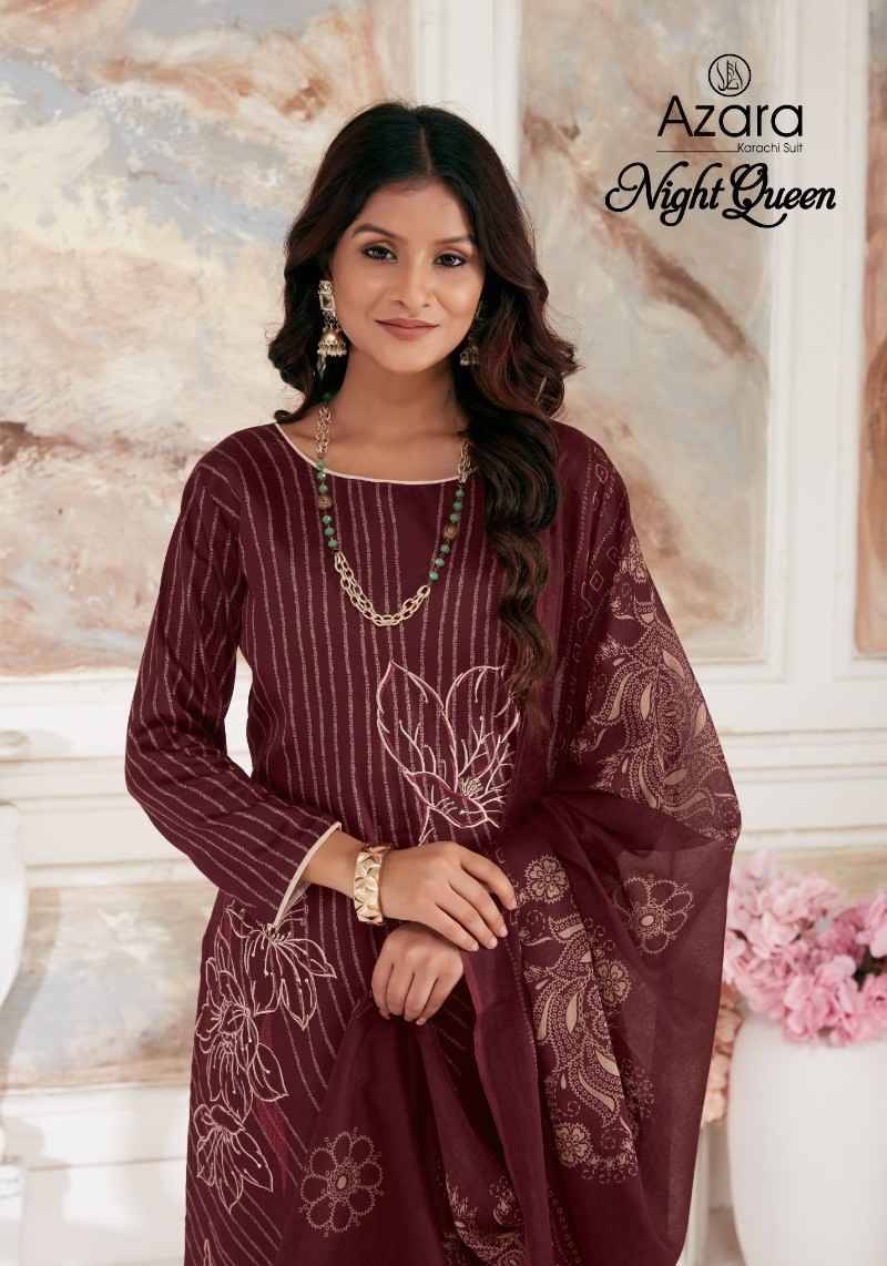 Night Queen By Azara 5001 To 5004 Series Beautiful Festive Suits Colorful Stylish Fancy Casual Wear & Ethnic Wear Jam Cotton Print Dresses At Wholesale Price