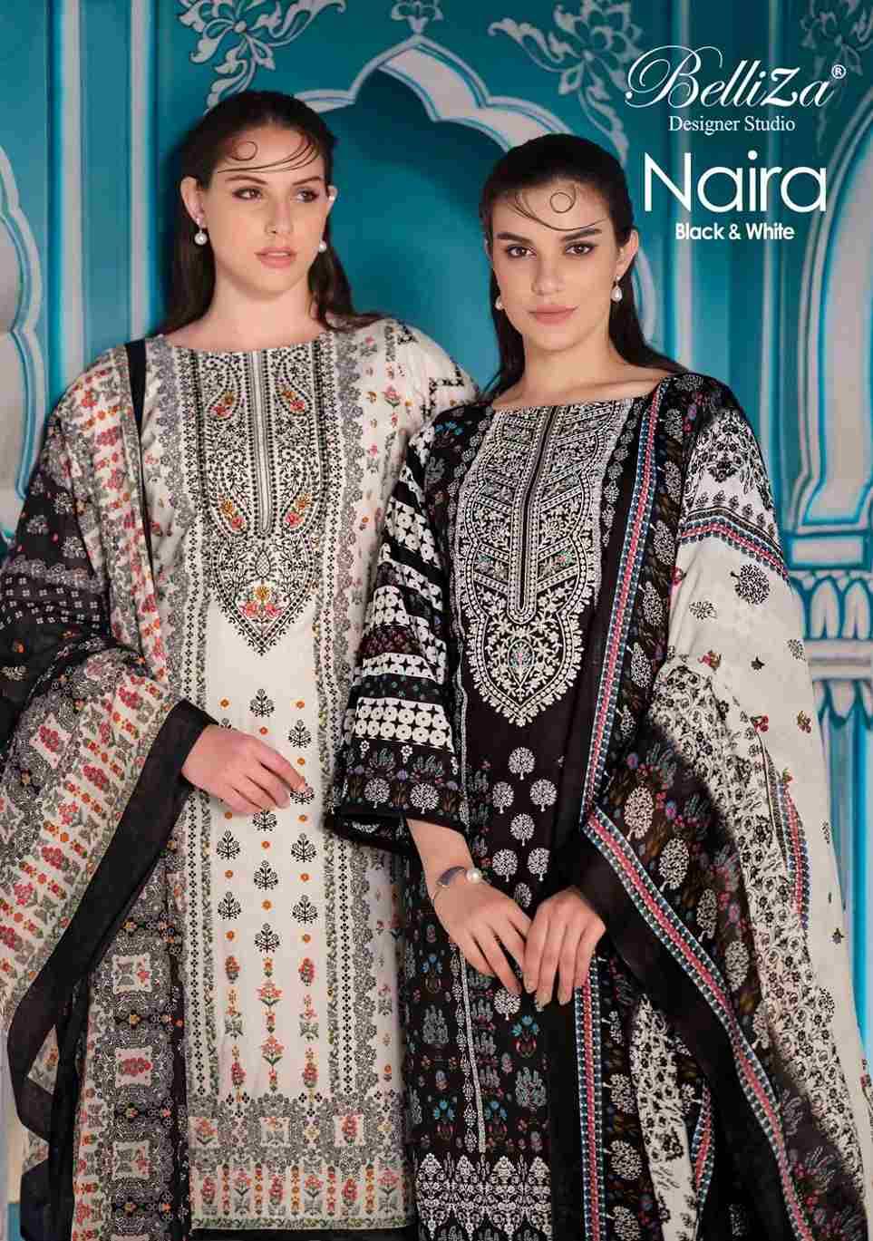 Naira Black And White By Belliza 924-001 To 924-008 Series Designer Suits Beautiful Fancy Colorful Stylish Party Wear & Occasional Wear Pure Jam Cotton Dresses At Wholesale Price