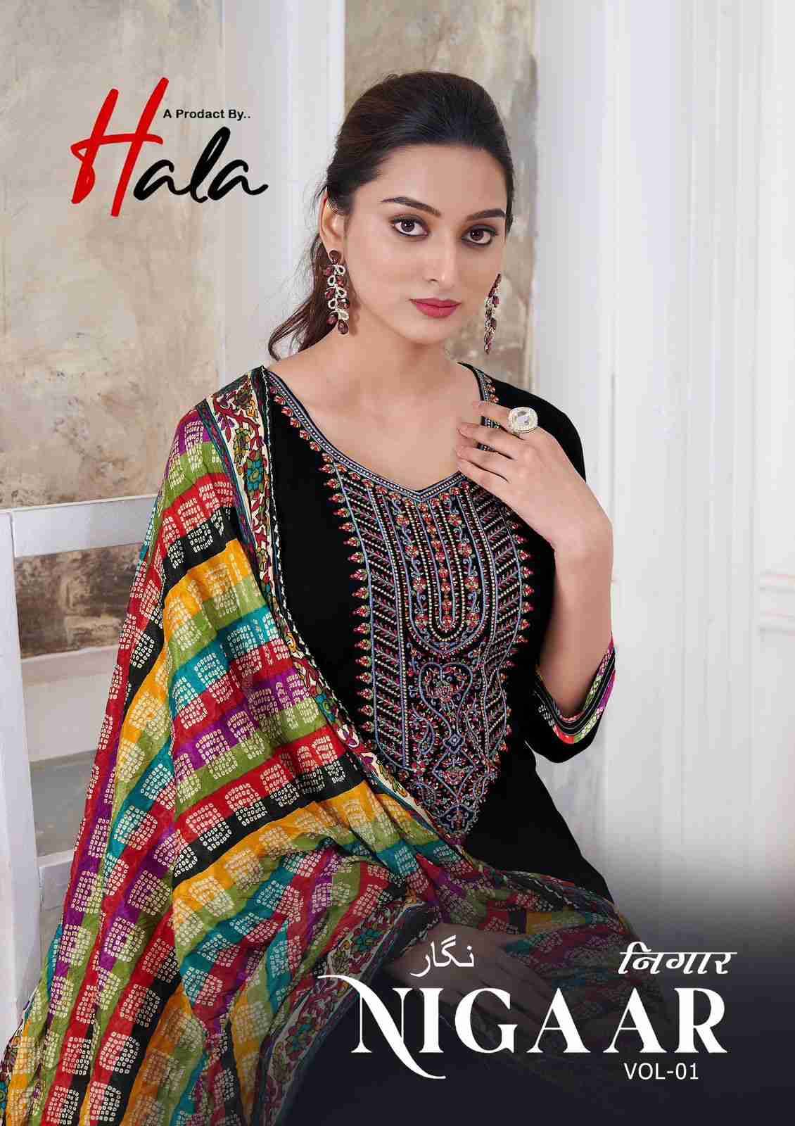 Nigaar Vol-1 By Hala 1001 To 1008 Series Beautiful Festive Suits Stylish Fancy Colorful Casual Wear & Ethnic Wear Pure Rayon Slub Dresses At Wholesale Price
