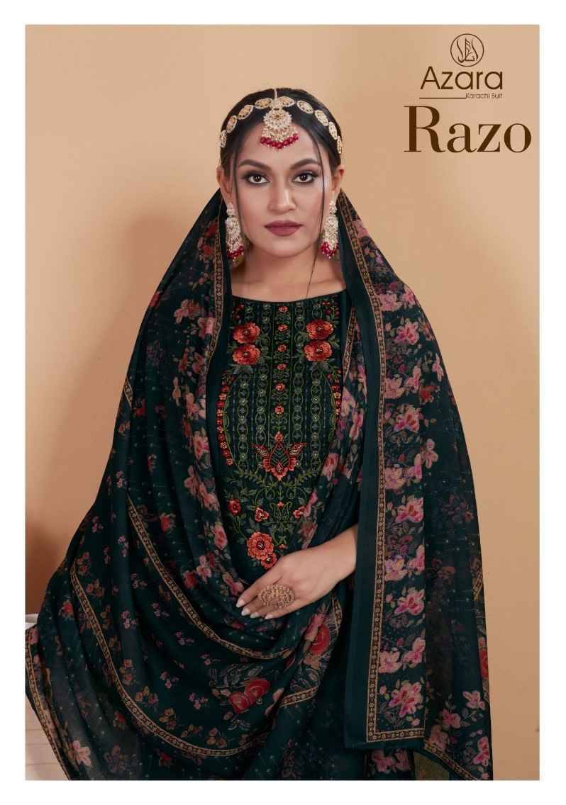 Razo By Azara 1001 To 1004 Series Beautiful Festive Suits Colorful Stylish Fancy Casual Wear & Ethnic Wear Muslin Print Dresses At Wholesale Price