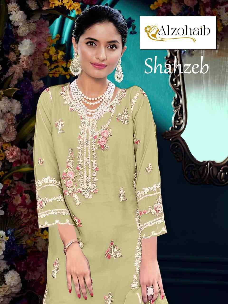 Shahzeb By Alzohaib 1008-A To 1008-D Series Wholesale Designer Pakistani Suits Collection Beautiful Stylish Fancy Colorful Party Wear & Occasional Wear Organza Dresses At Wholesale Price