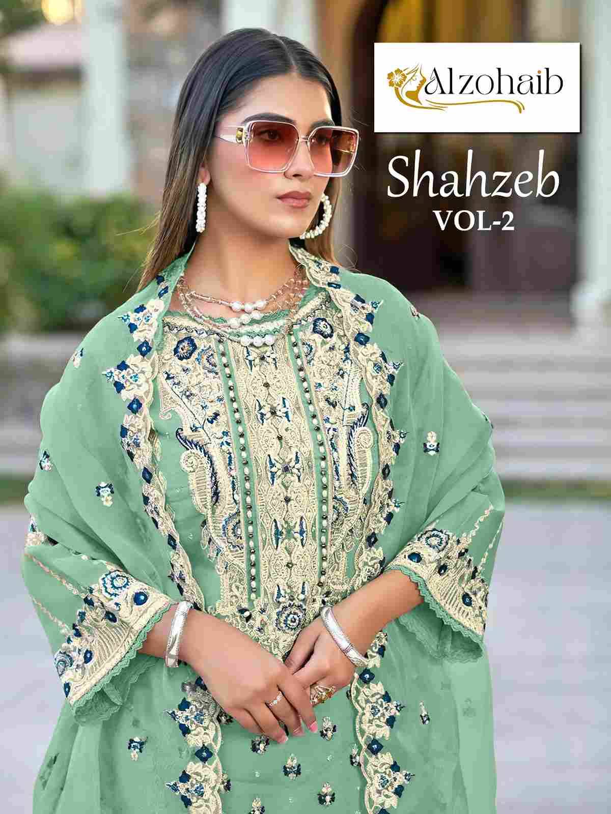 Shahzeb Vol-2 By Alzohaib 1009-A To 1009-D Series Wholesale Designer Pakistani Suits Collection Beautiful Stylish Fancy Colorful Party Wear & Occasional Wear Organza Dresses At Wholesale Price