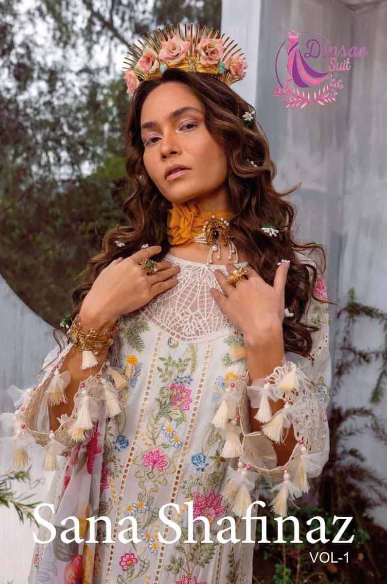 Sana Shafinaz Vol-1 By Dinsaa Suits 257 To 259 Series Beautiful Pakistani Suits Stylish Fancy Colorful Party Wear & Occasional Wear Cotton Embroidered Dresses At Wholesale Price