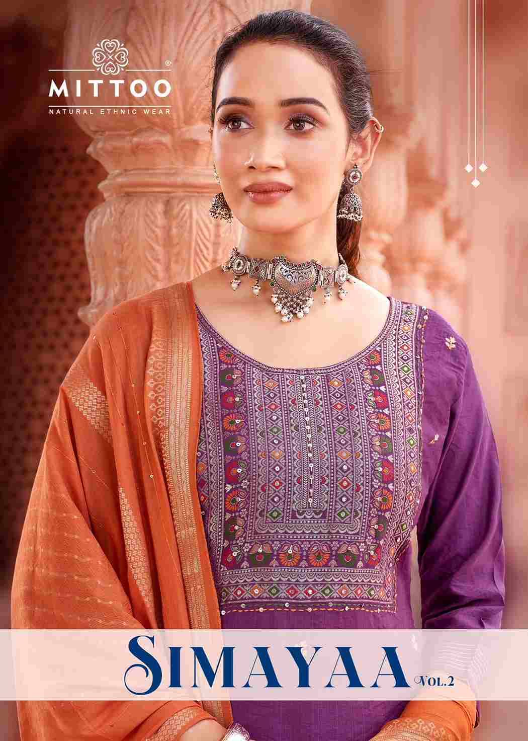 Simayaa Vol-2 By Mittoo 2007 To 2012 Series Beautiful Stylish Festive Suits Fancy Colorful Casual Wear & Ethnic Wear & Ready To Wear Viscose Embroidered Dresses At Wholesale Price